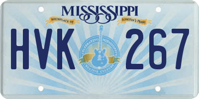 MS license plate HVK267