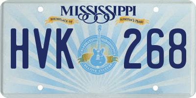 MS license plate HVK268