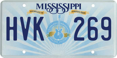 MS license plate HVK269