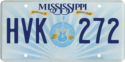 MS license plate HVK272