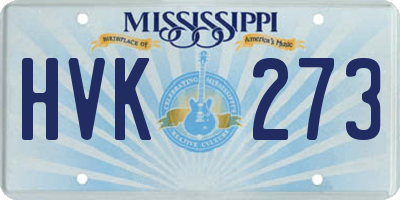 MS license plate HVK273