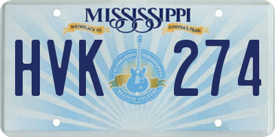 MS license plate HVK274