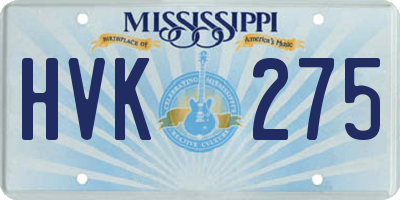 MS license plate HVK275
