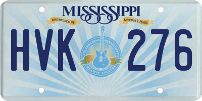 MS license plate HVK276