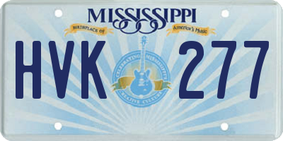 MS license plate HVK277