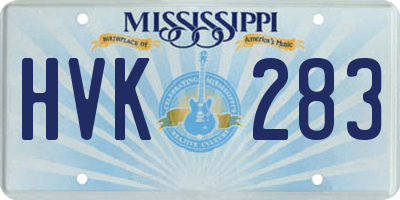 MS license plate HVK283