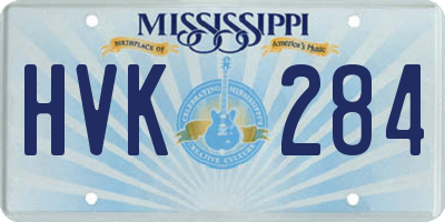 MS license plate HVK284