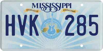 MS license plate HVK285