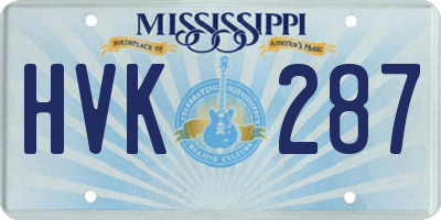 MS license plate HVK287