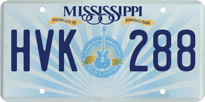 MS license plate HVK288