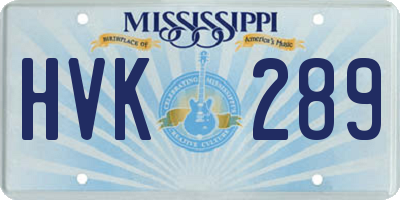 MS license plate HVK289
