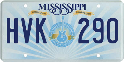 MS license plate HVK290