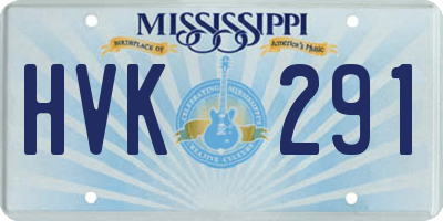 MS license plate HVK291