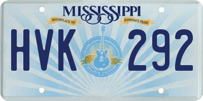 MS license plate HVK292