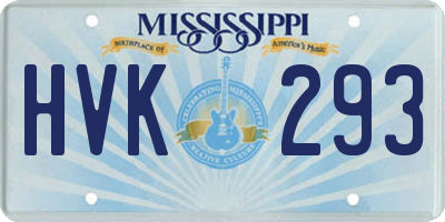 MS license plate HVK293