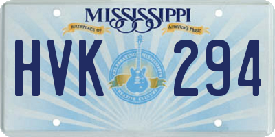 MS license plate HVK294