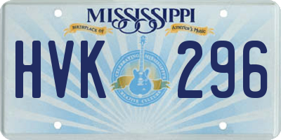 MS license plate HVK296