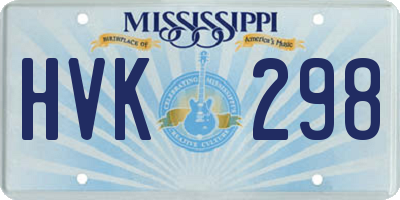 MS license plate HVK298