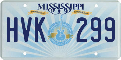 MS license plate HVK299