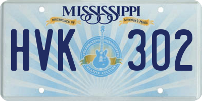 MS license plate HVK302