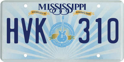 MS license plate HVK310