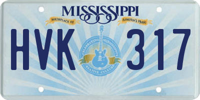MS license plate HVK317