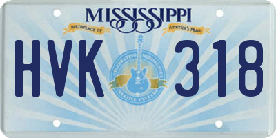 MS license plate HVK318