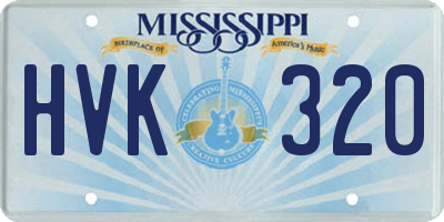 MS license plate HVK320