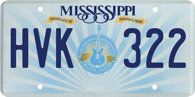 MS license plate HVK322