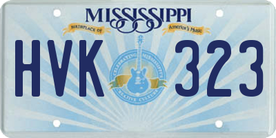 MS license plate HVK323