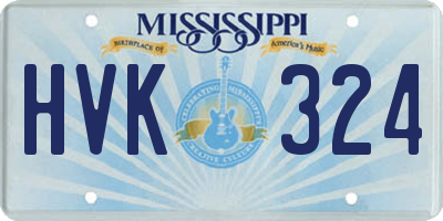 MS license plate HVK324