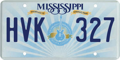 MS license plate HVK327