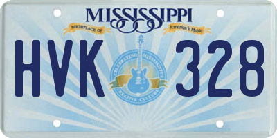 MS license plate HVK328