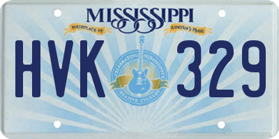 MS license plate HVK329