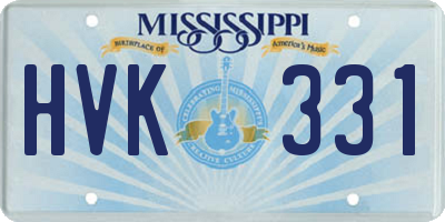 MS license plate HVK331