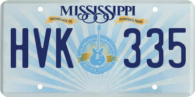 MS license plate HVK335