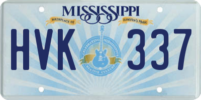 MS license plate HVK337