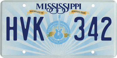 MS license plate HVK342