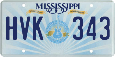 MS license plate HVK343