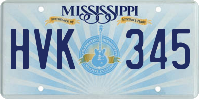 MS license plate HVK345
