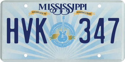 MS license plate HVK347