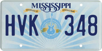 MS license plate HVK348
