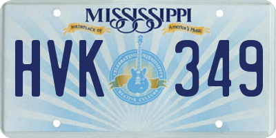 MS license plate HVK349