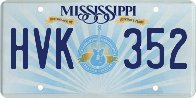 MS license plate HVK352
