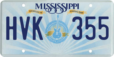 MS license plate HVK355