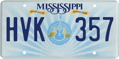 MS license plate HVK357