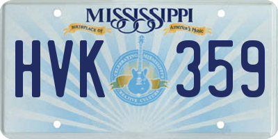 MS license plate HVK359