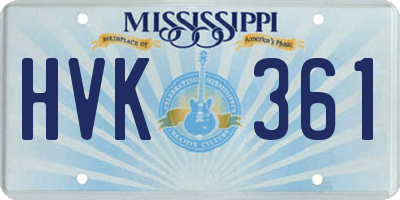 MS license plate HVK361