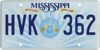 MS license plate HVK362