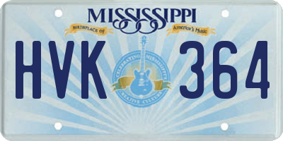 MS license plate HVK364